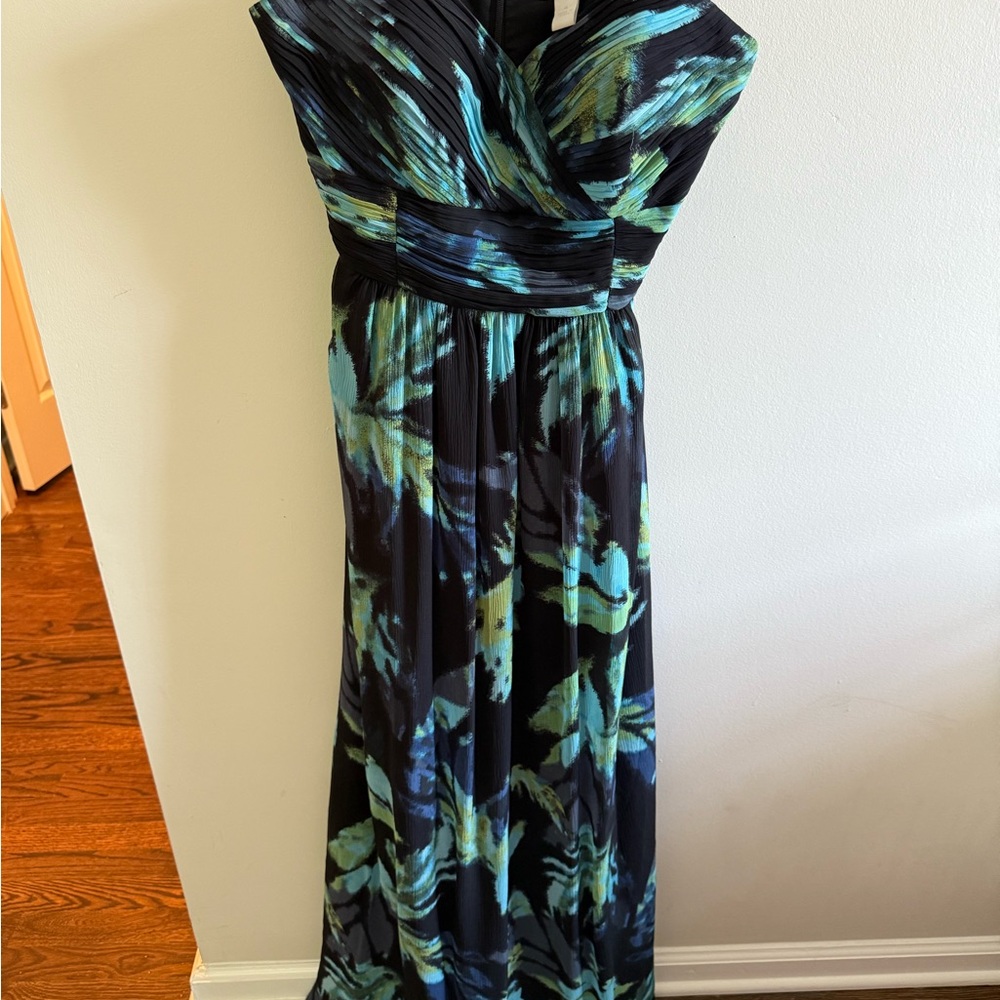 Elegant Blue and Green Women's Dress